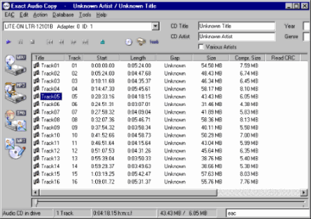 EAC ExactAudioCopy 0.99 pb 3 - free download